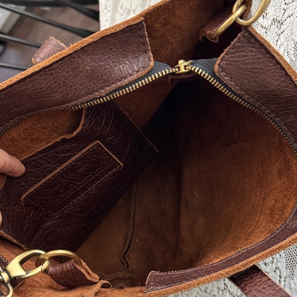 Portland leather goods, crossbody full tote, cold brew. - Picture 10 of 15